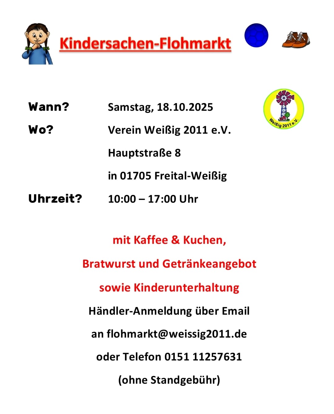 Kindersachenflohmarkt am 18.10.2025