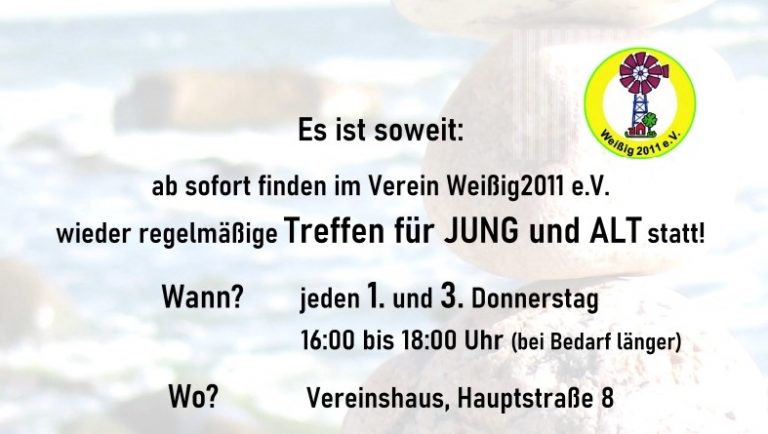 Read more about the article Treffen für Jung und Alt – Neu ab 07.09.2023